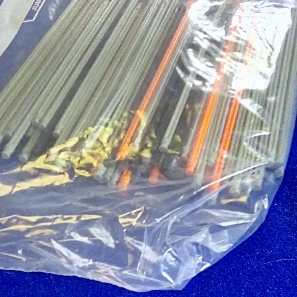 K'NEX 190 mm  rods, grey, black, orange.
